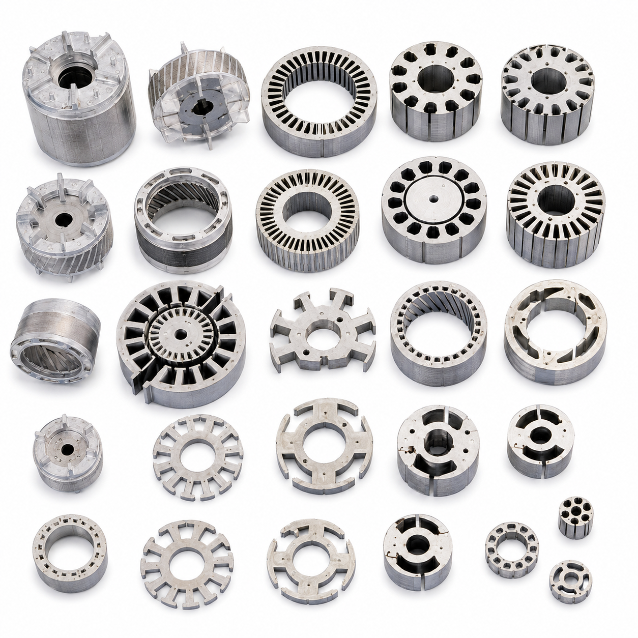 motor stator and rotor cores with precision electrical steel laminations
