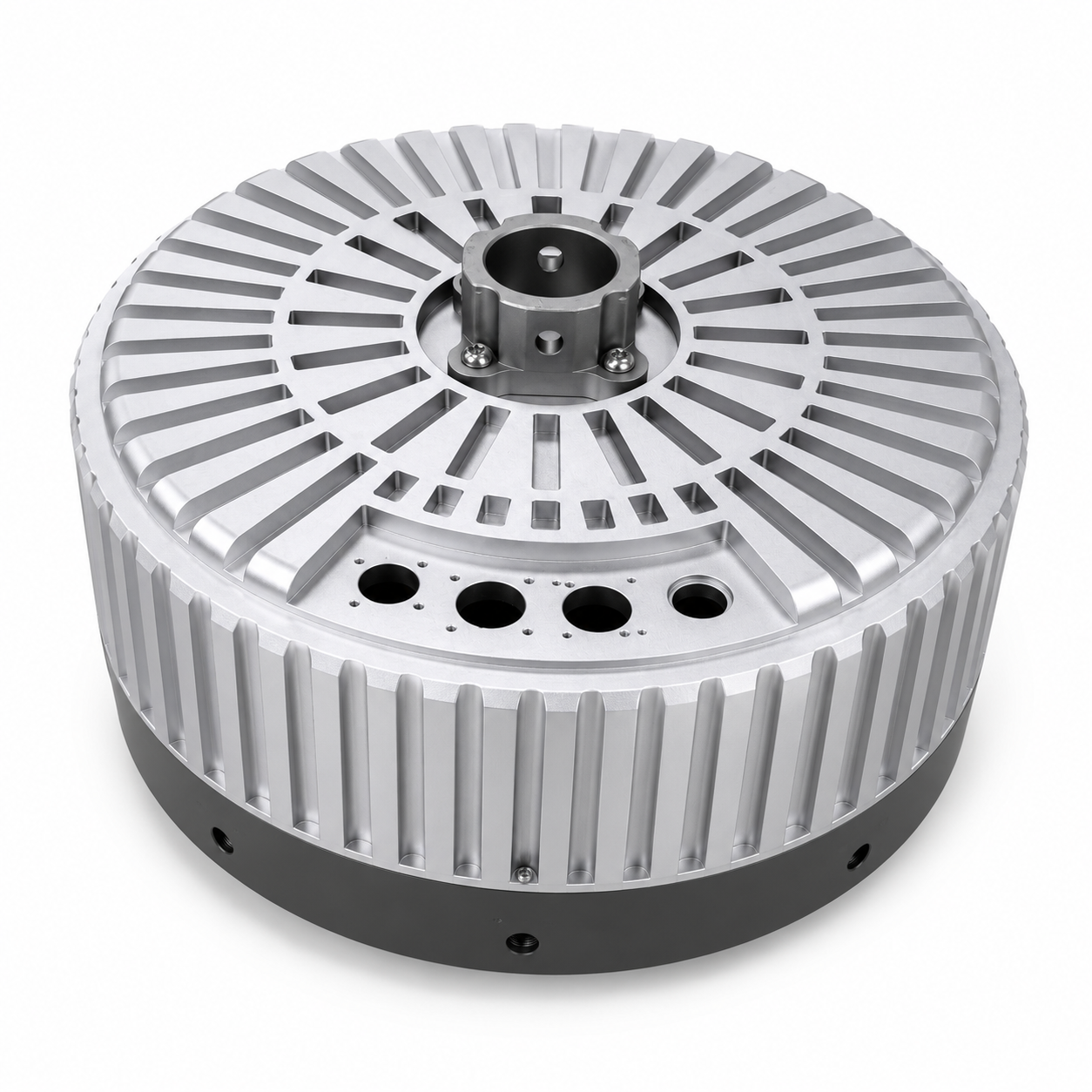 round aluminum heat sink housing and precision cnc machined base