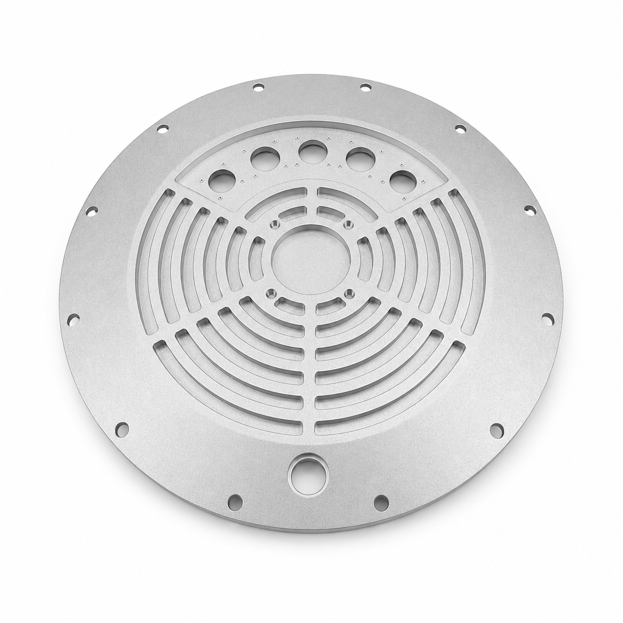 round aluminum ventilation panel precision cnc machined part